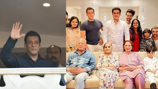 Actor Salman Khan celebrates Eid with family! Followed up by greetings fans outside his house
