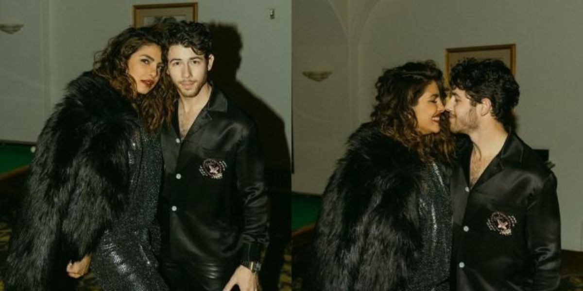 Priyanka Chopra twins with Nick Jonas in glam black outfit