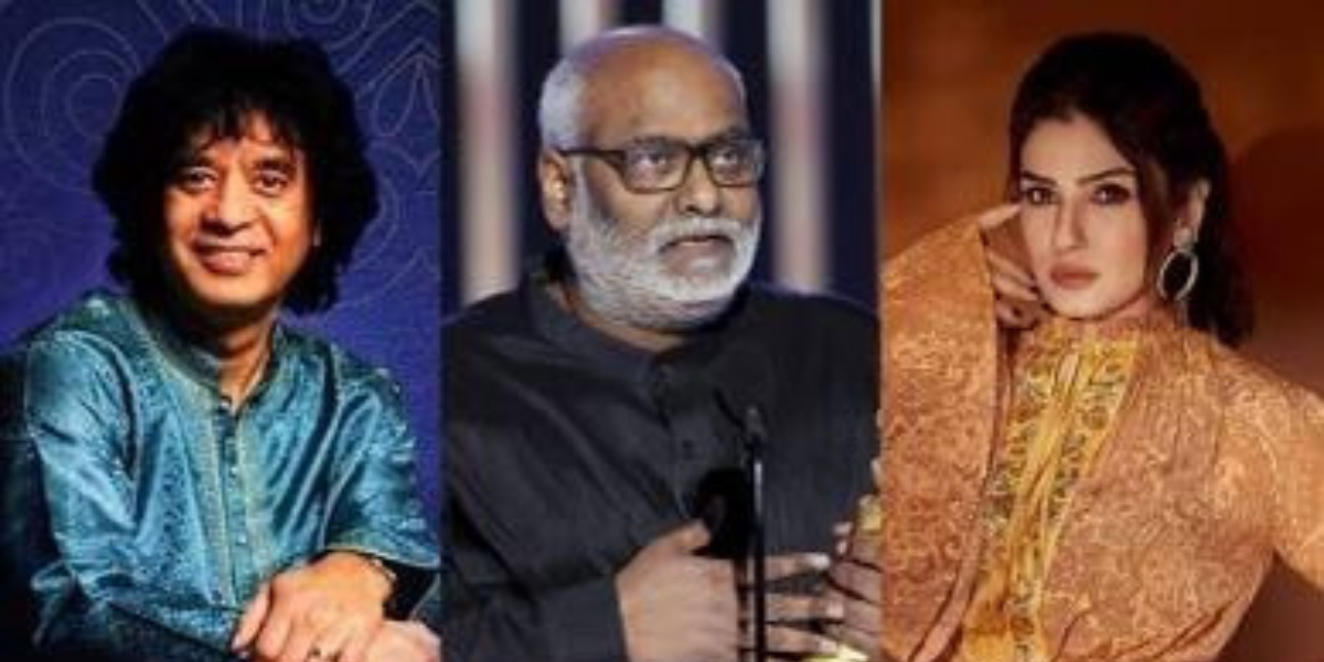 Raveena Tandon, Naatu Naatu composer MM Keeravaani, Zakir Hussain bestowed with Padma honours