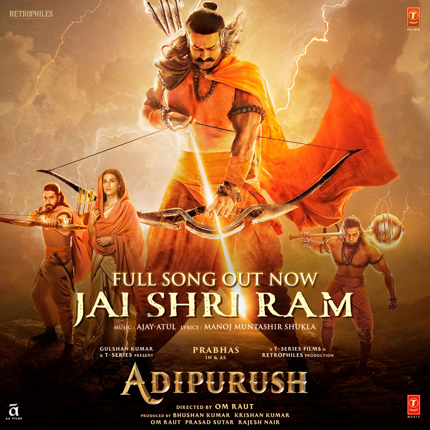 Experience the divine aura of Prabhu Shri Ram as team Adipurush launches the full version of the track Jai Shri Ram